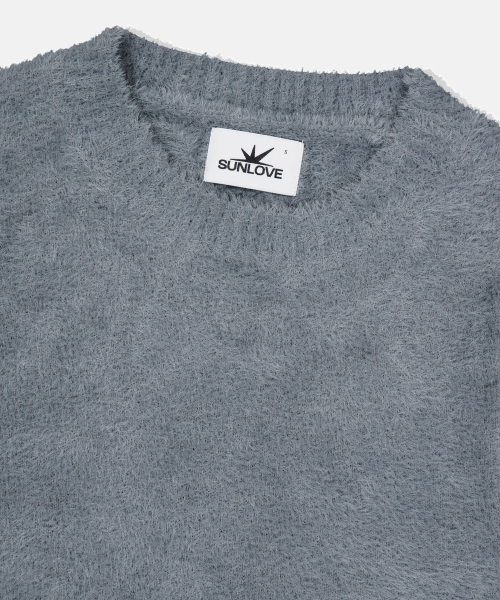 W Cali Shaggy Knit Vest Grey