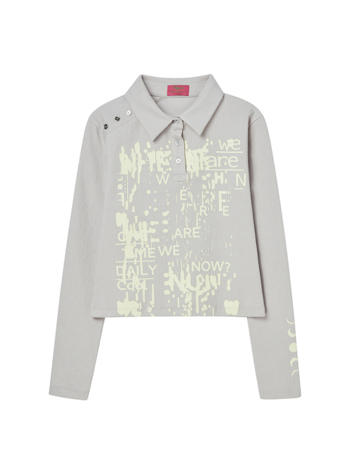 SCRIBBLE COLLAR LONGSLEEVE LIGHT GRAY