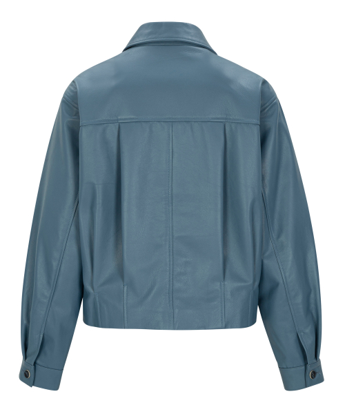 Кожаная куртка Breeze Single Crop (Soft Blue)