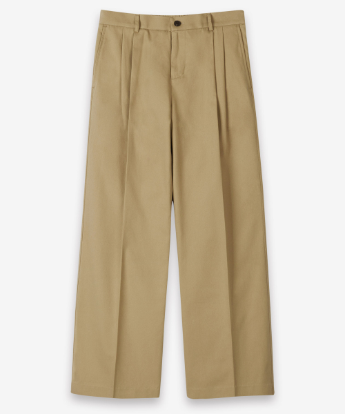 Плотные хлопковые брюки чинос с защипами Beige