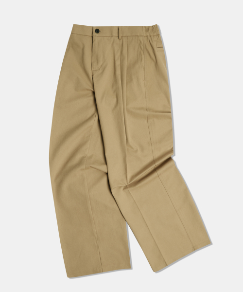 Плотные хлопковые брюки чинос с защипами Beige
