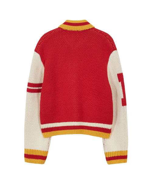 IG Varsity вязаный кардиган-молния Red