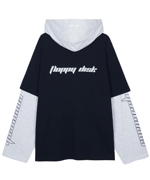 Double Layer Long sleeve Hoodie Темно-синий