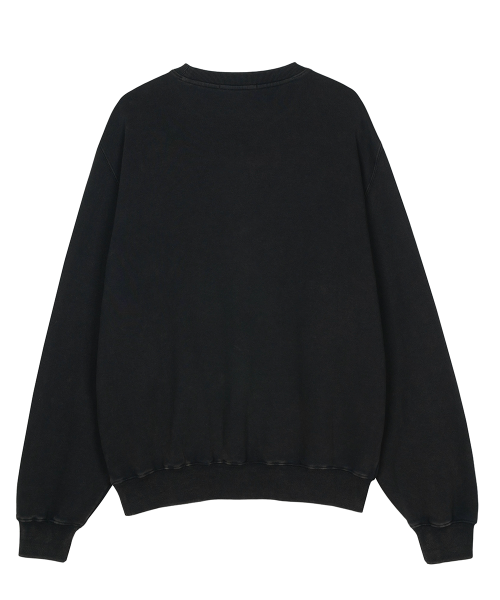 Pigment Washed Disk Logo Crewneck Черный