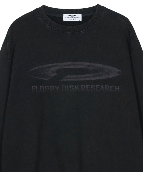 Pigment Washed Disk Logo Crewneck Черный