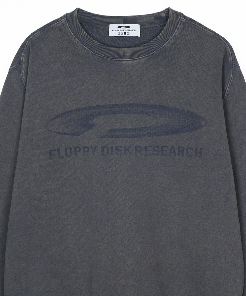 Pigment Washed Disk Logo Crewneck Slate Серый