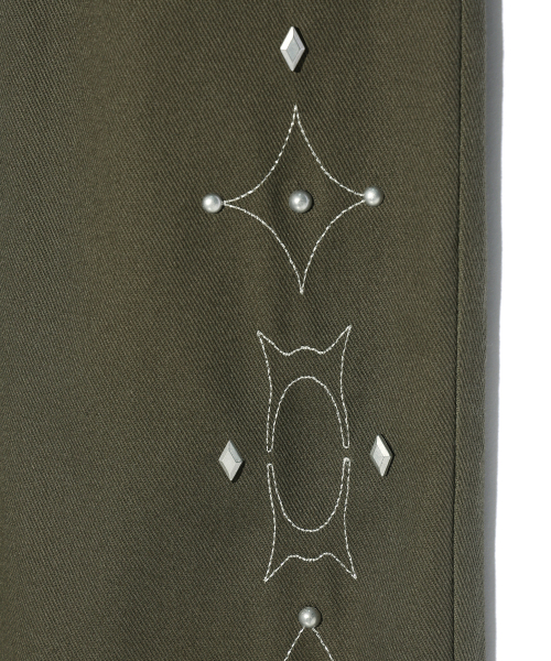 WORMHOLE STUD PANTS KHAKI