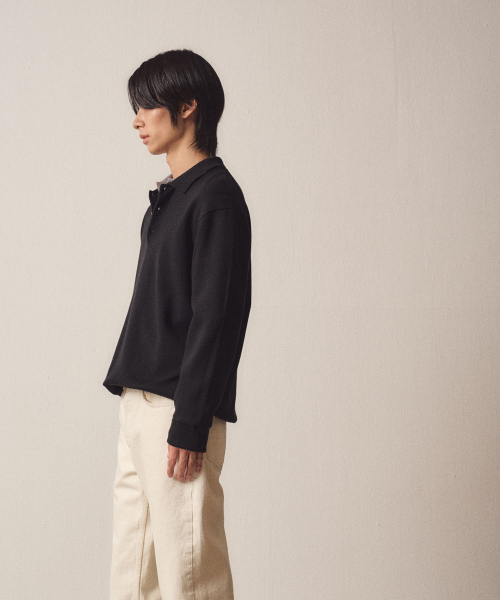 3 Buttons Collar Knit_Черный