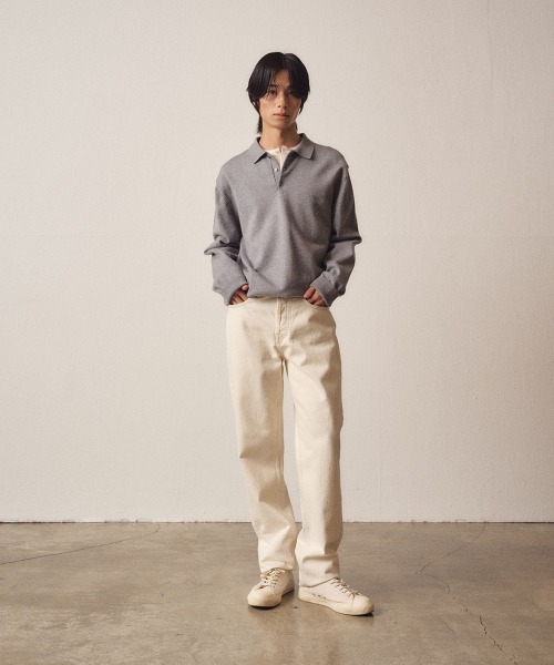 3 Buttons Collar Knit_Серый