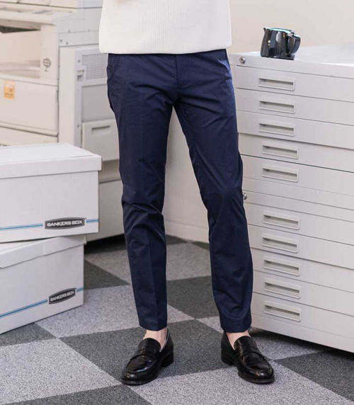 (PROFILO) узкие прямые хлопковые брюки [NAVY]