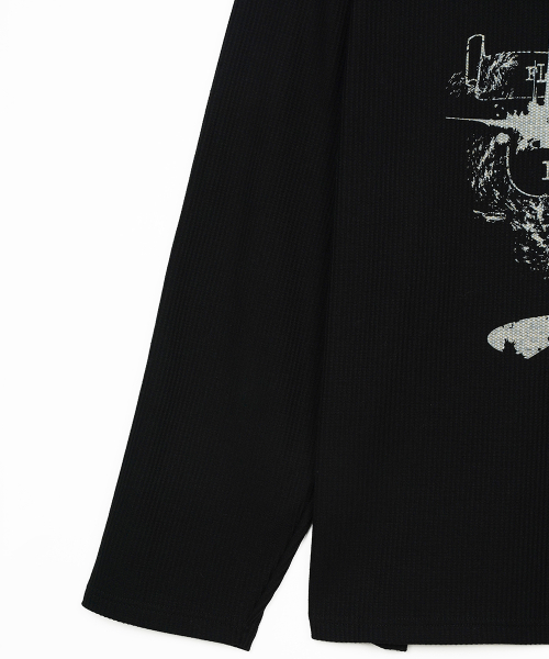 Painted Castle Waffle Long sleeve Черный
