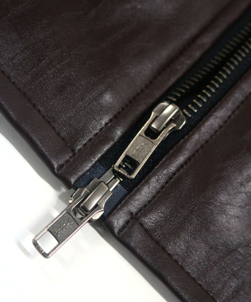 Кожаная куртка гонщика GEEK, Brown