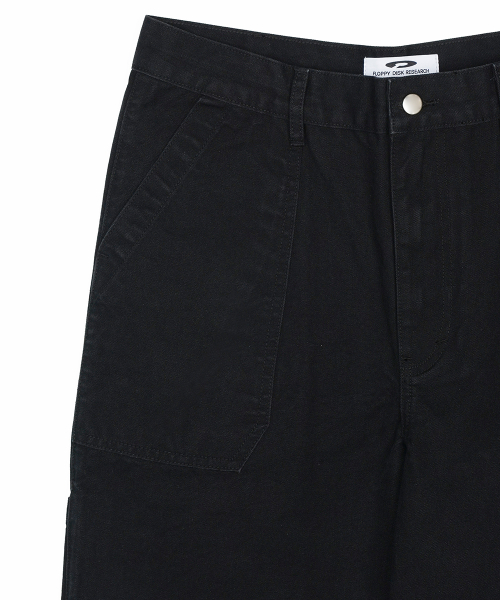 Washed Canvas Pocket Carpenter Pants Черный