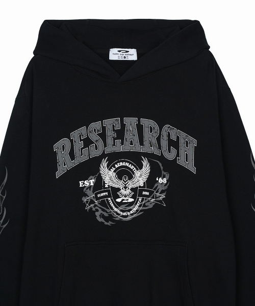 Crack Eagle Research Logo Hoodie Черный