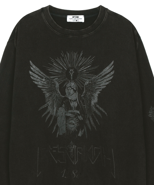 Pigment Washed San Chris Crewneck Черный