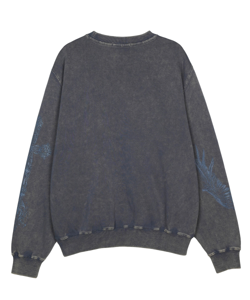 Pigment Washed San Chris Crewneck Slate Серый