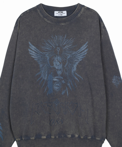 Pigment Washed San Chris Crewneck Slate Серый