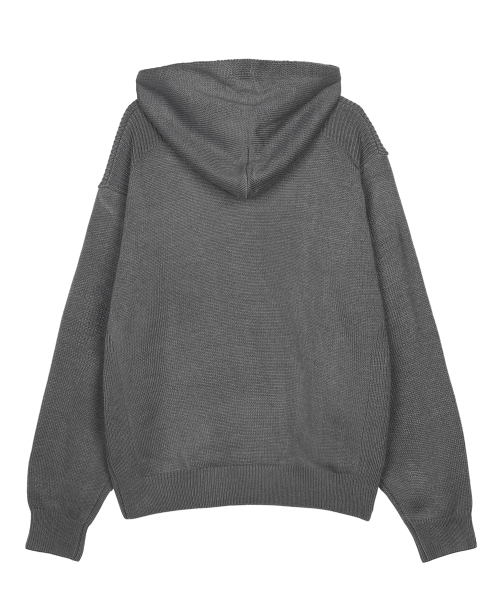 Varigated Logo Plain Hood Knit Угольно-серый