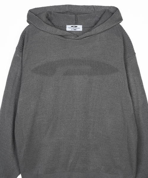 Varigated Logo Plain Hood Knit Угольно-серый