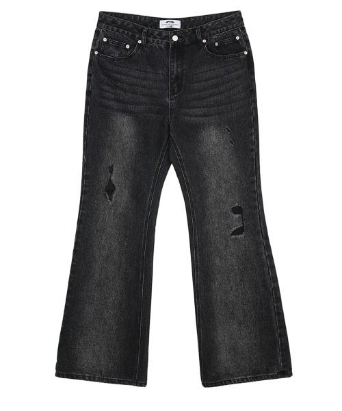 Mans Vintage Flare Fit Деним Jeans Черный