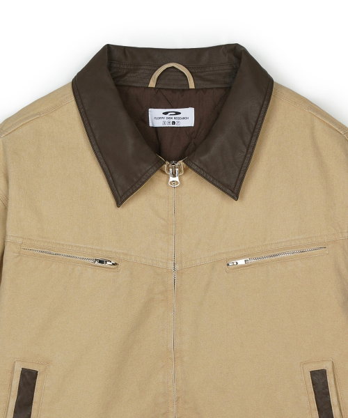 Vintage Wash Trucker Quilting Jacket Бежевый
