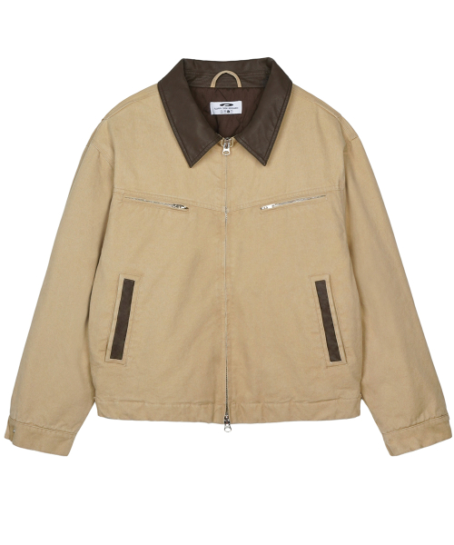 Vintage Wash Trucker Quilting Jacket Бежевый