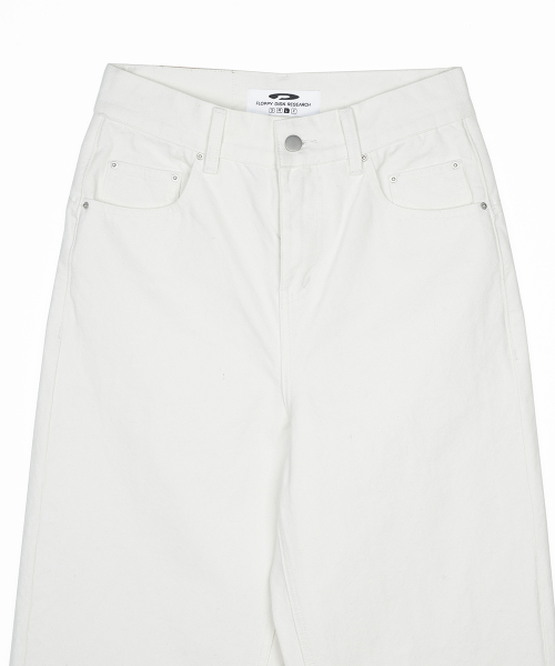 Straight Fit Canvas Хлопок Jeans Cream