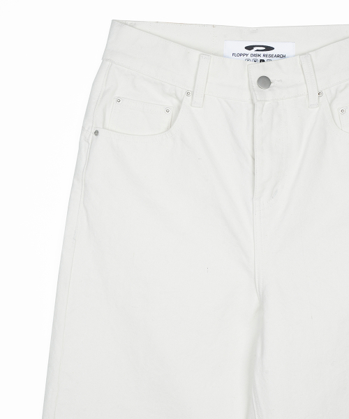 Straight Fit Canvas Хлопок Jeans Cream