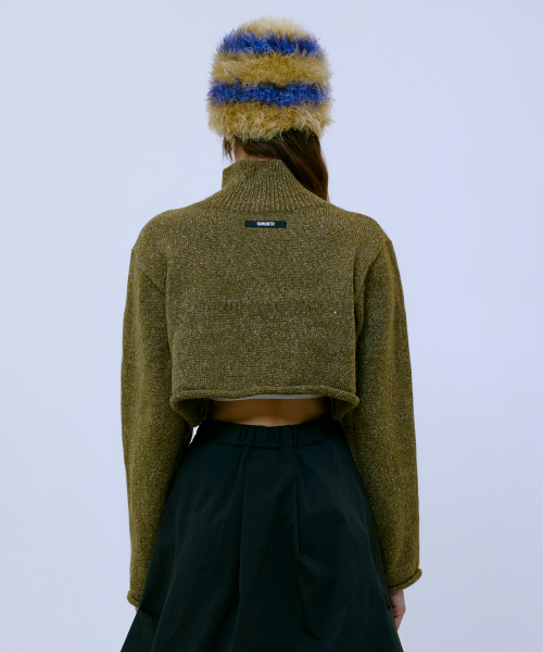 Boucle Turtleneck Кардиган (KHAKI)