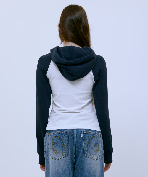 Asymmetric Ruched худи (NAVY)
