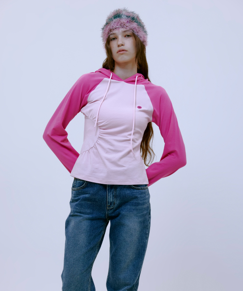 Asymmetric Ruched худи (PINK)