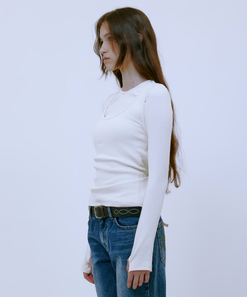 Double Layered на лямках Top (IVORY)