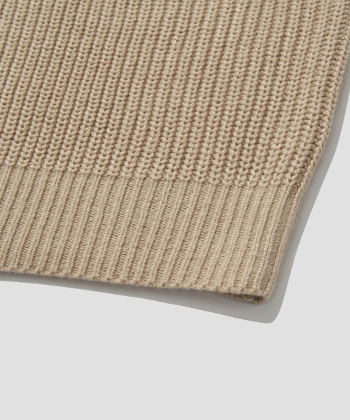 Refined Two-Way Knit Zip-Up [Beige] thumbnail 4