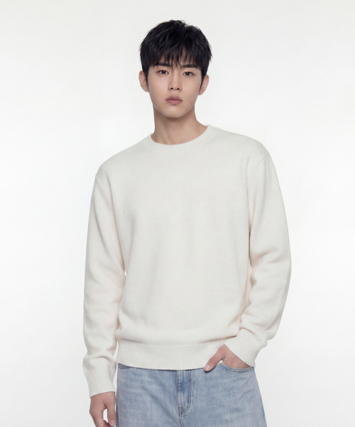 Signature Daily Crewneck Knit [Ivory] thumbnail 3