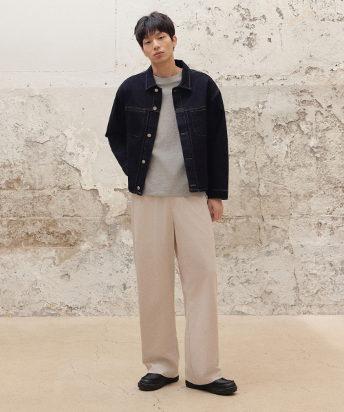 Кроп-куртка деним Stone Wash (Low Indigo)