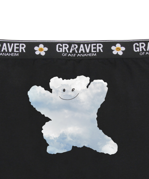 [1PACK] Мужские боксеры Cloud Bear Smile Black
