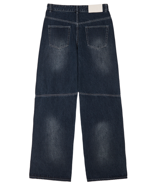 Pached Rivet Wide Jeans DCPT050DСинийA