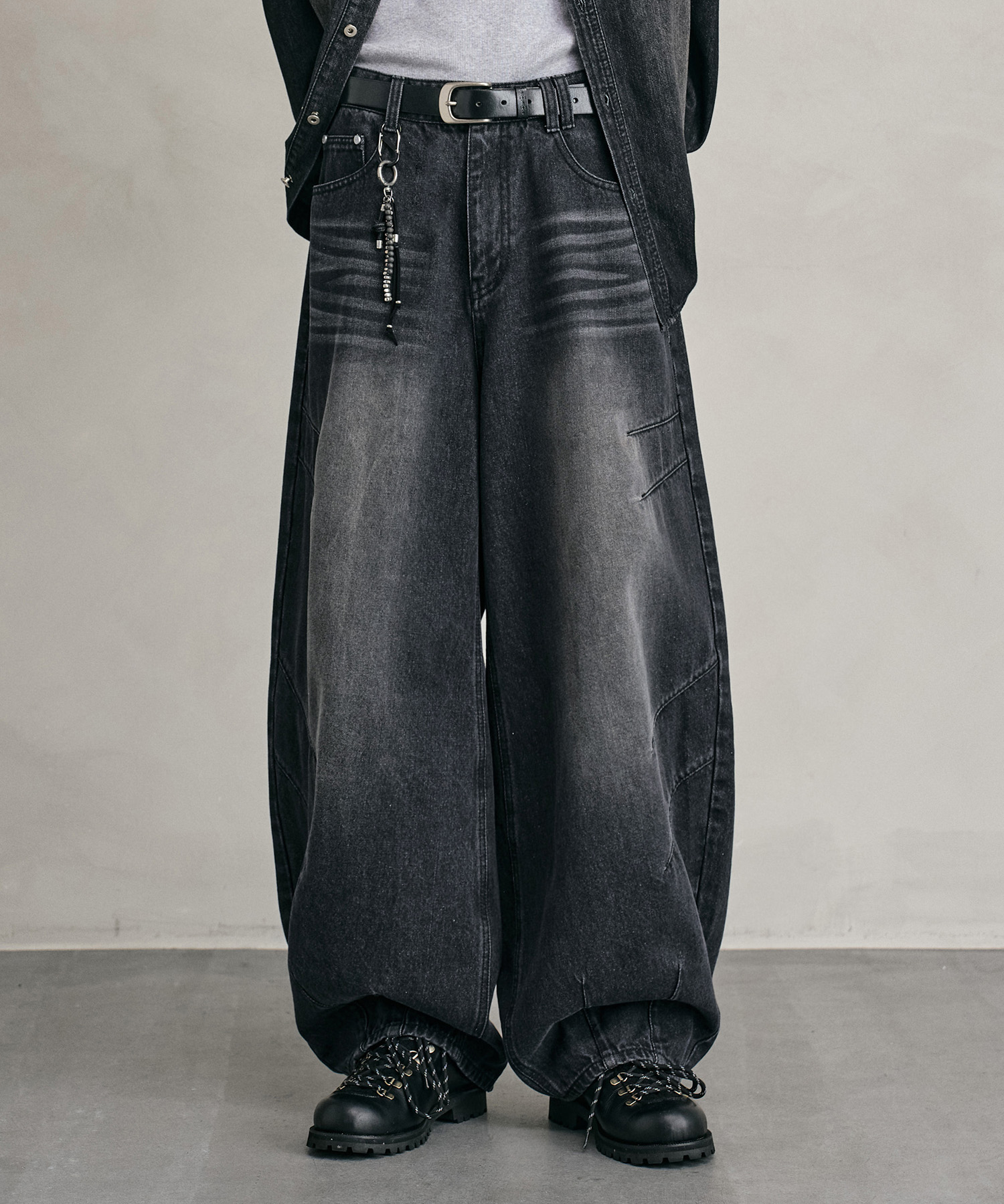 Balloon Wide Jeans DCPT055YLЧерныйB