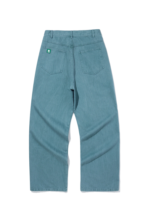 Baggy faded denim брюки [peacock blue]