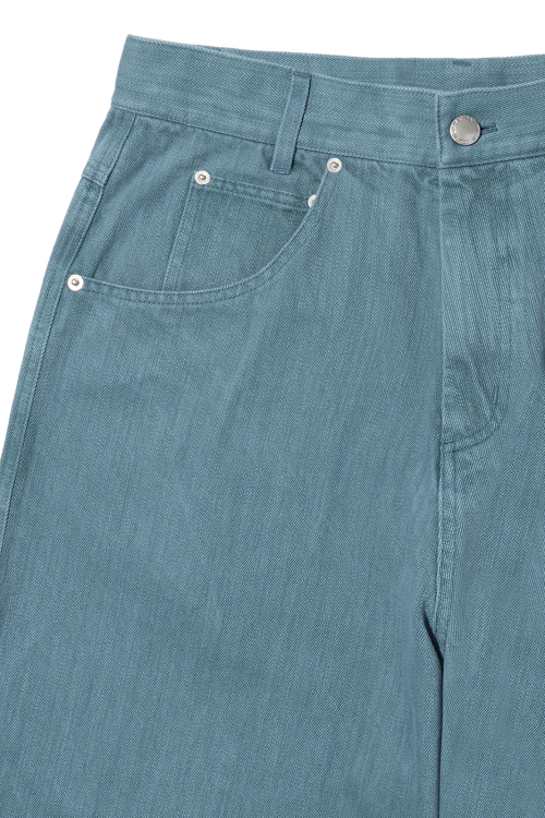 Baggy faded denim брюки [peacock blue]