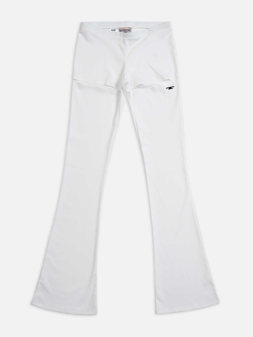 Брюки-клёш с разрезом спереди (White)