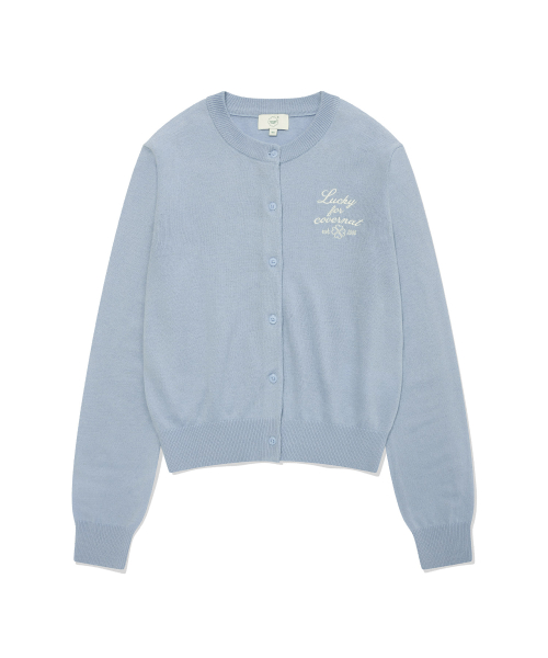 Женский базовый круглый кардиган из шерсти Light Blue