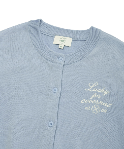 Женский базовый круглый кардиган из шерсти Light Blue