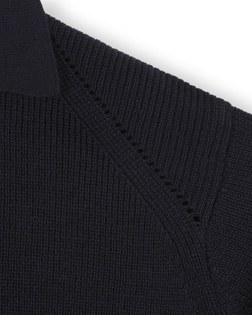 REGULAR FIT COLLAR вязаный NAVY