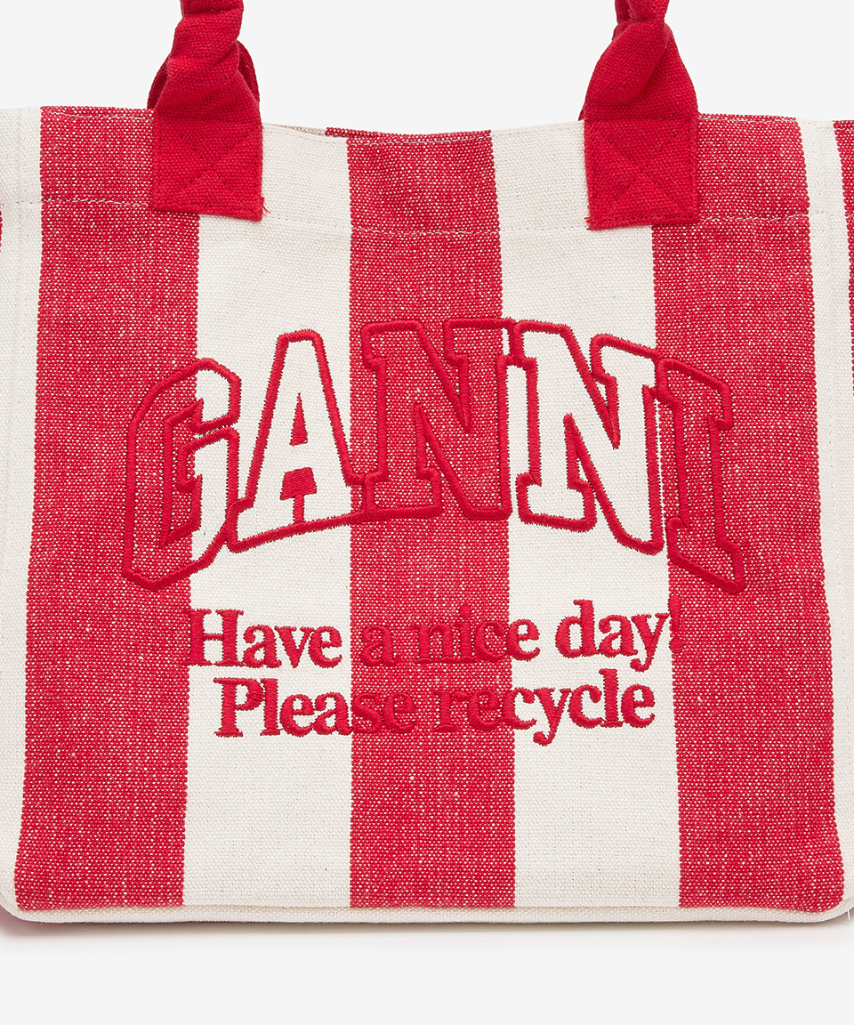 MUSINSA | GANNI Small Easy Stripe Shopper Bag - Cherry