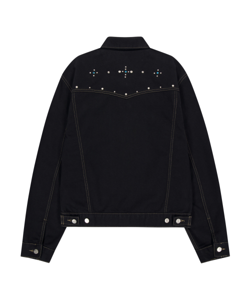 Western Studded Cotton Jacket (Black)
