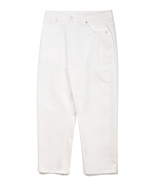 Свободные джинсы тейперд на резинке BK8915_Ivory