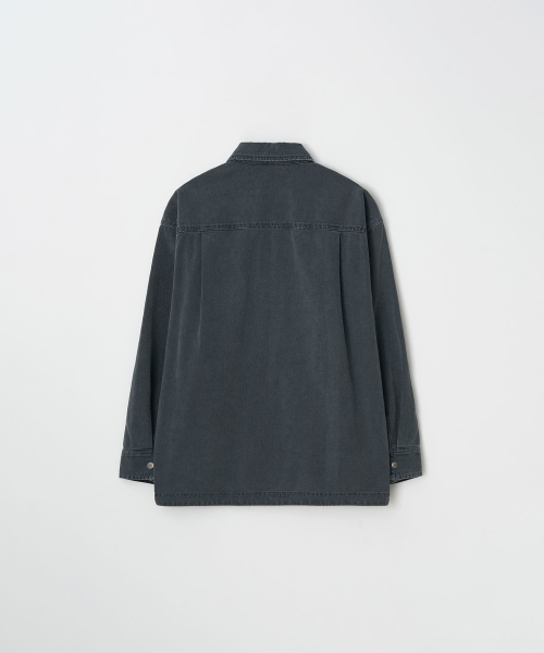2 pocket denim work shirket_Khaki
