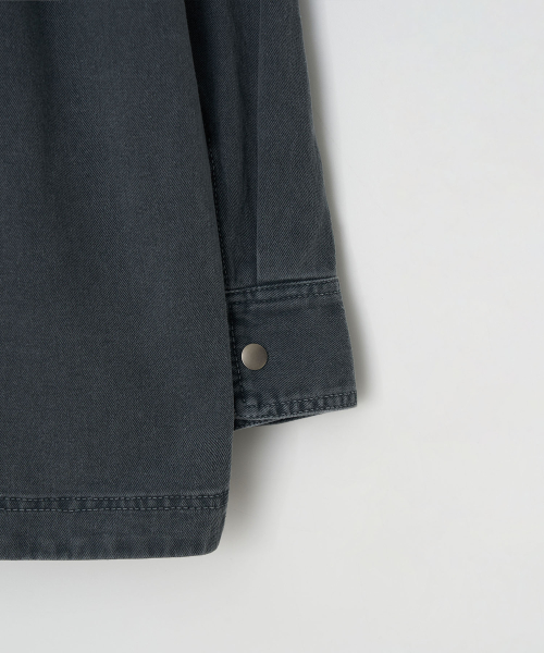 2 pocket denim work shirket_Khaki