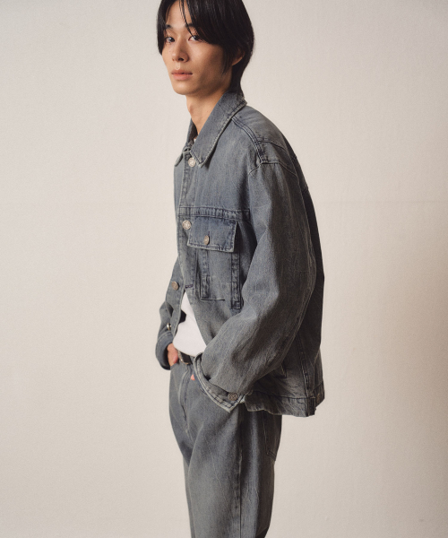Khaki Washed Denim Jacket